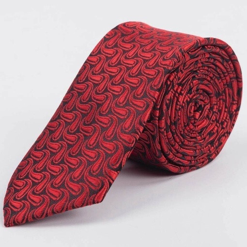 Кликните для увеличения изображения Прокат красного галстука с узором мульти для мужского костюма