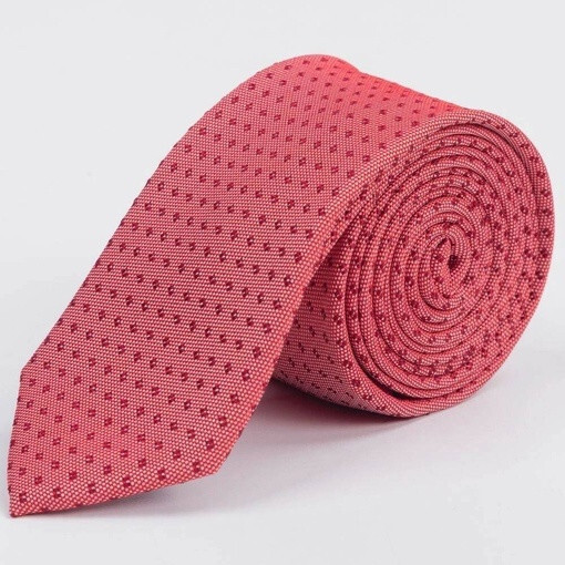 Кликните для увеличения изображения Аренда галстука светло-красного цвета с узором для мужского костюма