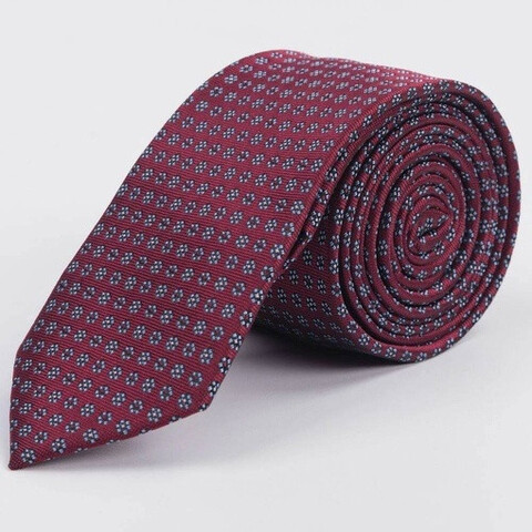 Прокат бордового галстука с голубым цветочным узором для мужских костюмов