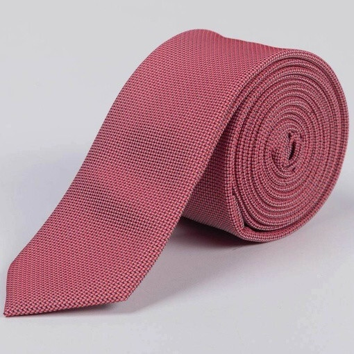 Кликните для увеличения изображения Прокат узкого светло-красного галстука с текстурой для мужских костюмов