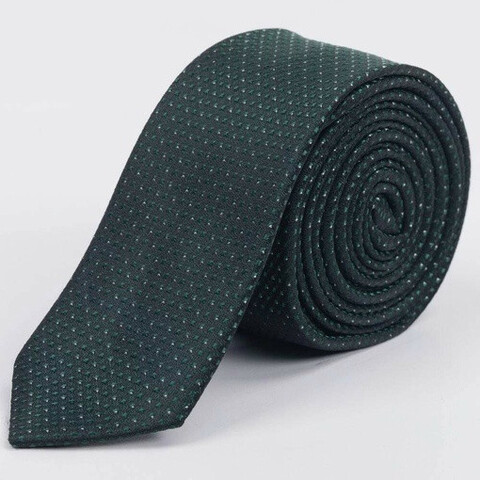 Аренда узкого галстука зеленого цвета с белым точечным узором для мужского костюма