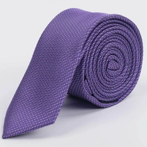 Кликните для увеличения изображения Аренда узкого галстука сиреневого цвета с текстурой для мужских костюмов