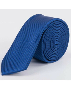 Аренда узкого галстука ярко-синего цвета в полоску для мужских костюмов, изображение 1