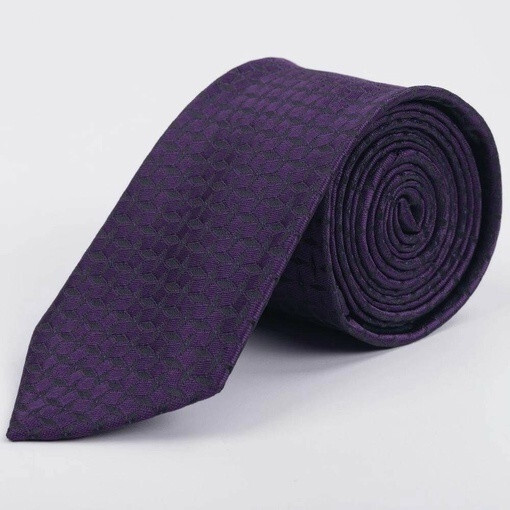 Кликните для увеличения изображения Арендовать фиолетовый галстук с черным узором для мужского костюма
