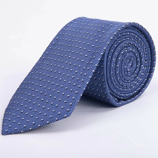 Кликните для увеличения изображения Прокат текстурированного галстука голубого цвета с белым узором для мужских костюмов