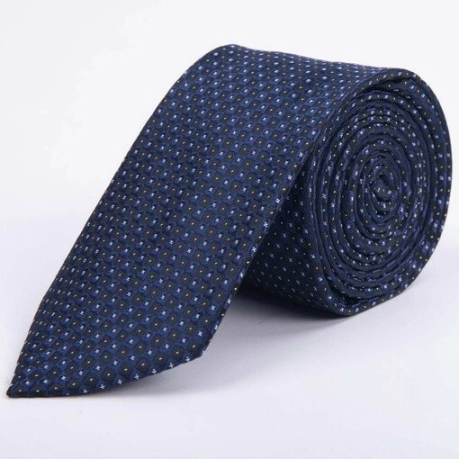 Кликните для увеличения изображения Арендовать синий галстук с мелким шахматным узором и белым и вставками для мужских костюмов