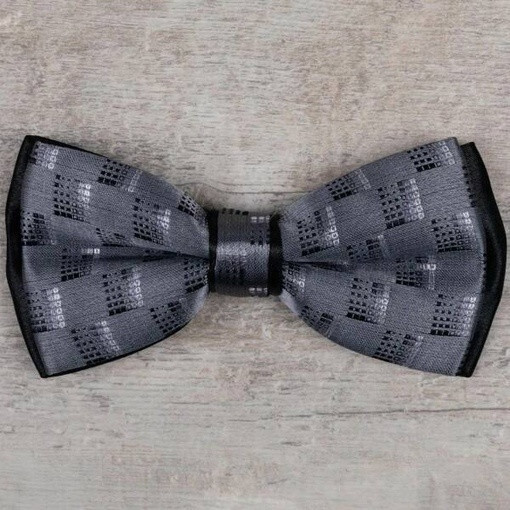 Кликните для увеличения изображения Аренда серой бабочки с узором для мужского костюма