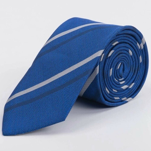 Кликните для увеличения изображения Арендовать галстук синего цвета с разноцветными полосами для мужских костюмов