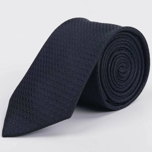 Кликните для увеличения изображения Арендовать черный галстук с фактурным узором для мужских костюмов