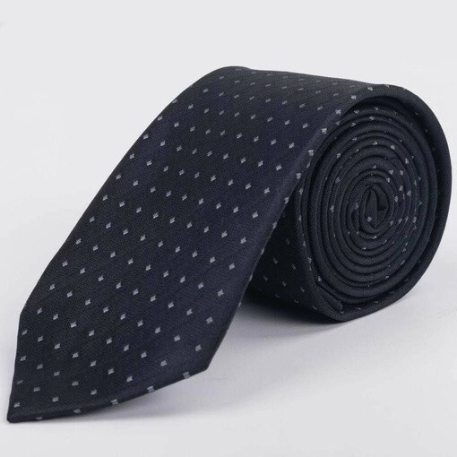 Кликните для увеличения изображения Арендовать черный галстук в полоску с узором серого цвета для мужских костюмов