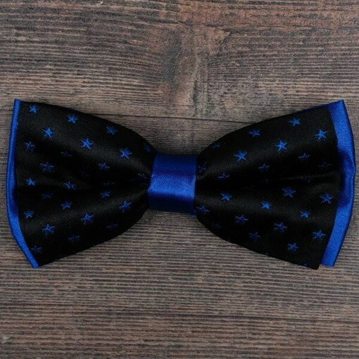 Кликните для увеличения изображения Аренда бабочки синего цвета с узором звезд для мужских костюмов