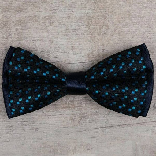 Кликните для увеличения изображения Аренда бабочки синего цвета с узором для мужских костюмов