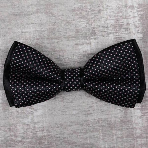 Кликните для увеличения изображения Аренда черной бабочки с узором для мужского костюма