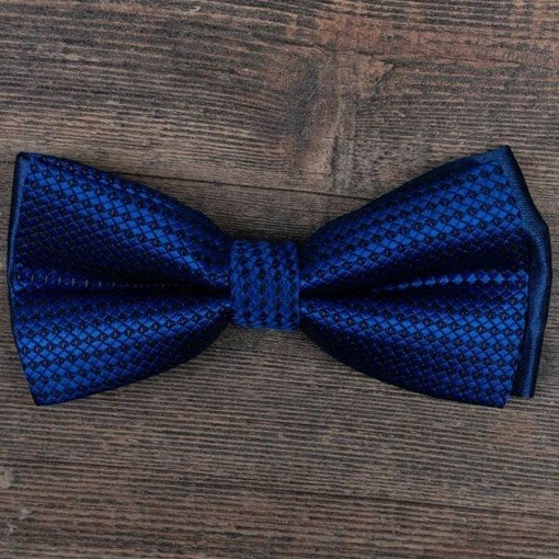 Кликните для увеличения изображения Аренда бабочки синего цвета с элементами черного узора для мужских костюмов