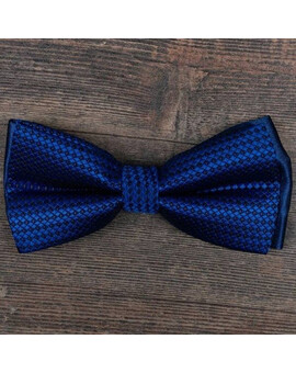 Аренда бабочки синего цвета с элементами черного узора для мужских костюмов, изображение 1