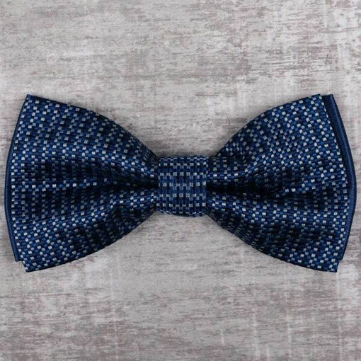 Кликните для увеличения изображения Аренд бабочки темно-синего цвета в мелкую клетку для мужских костюмов