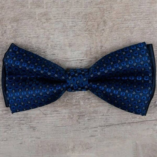 Кликните для увеличения изображения Аренда бабочки синего цвета в клетку с узором для мужских костюмов