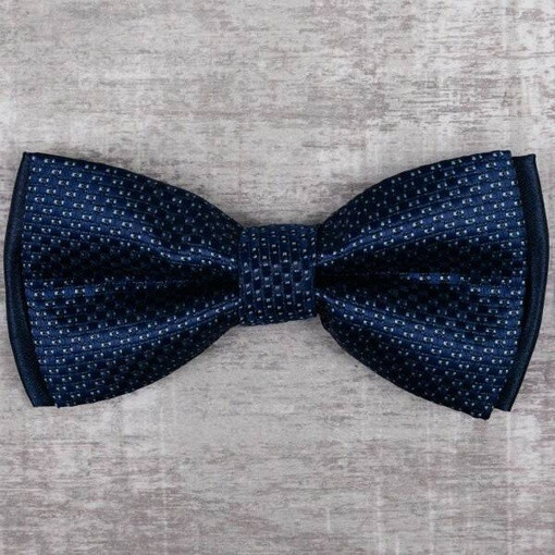 Кликните для увеличения изображения Аренда бабочки синего цвета с мелким узором для мужских костюмов