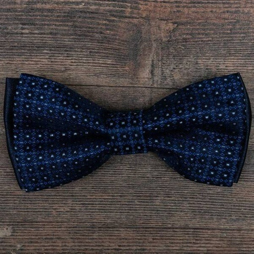 Кликните для увеличения изображения Аренда бабочки синего цвета в клетку с узором для мужских костюмов