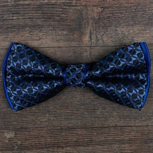 Кликните для увеличения изображения Аренда бабочки синего цвета с шахматным узором для мужских костюмов