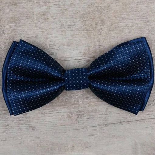 Кликните для увеличения изображения Аренда бабочки синего цвета с мелким узором для мужских костюмов