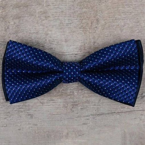 Кликните для увеличения изображения Прокат бабочки синего цвета с узором для мужского костюма