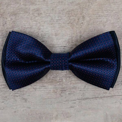 Кликните для увеличения изображения Аренда бабочки синего цвета с узорными элементами красного цвета