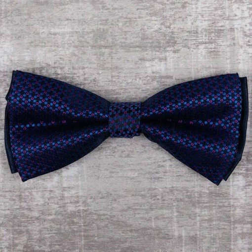 Кликните для увеличения изображения Прокат бабочки синего цвета с бордовым узором для мужских костюмов