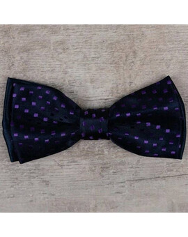 Прокат бабочки темно-синего цвета с фиолетовым узором для мужского костюма, изображение 1