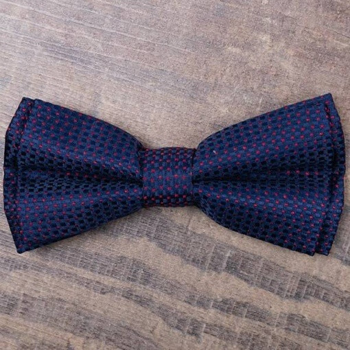 Кликните для увеличения изображения Синяя бабочка в аренду с бордовым узором для мужских костюмов