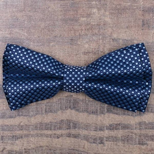 Кликните для увеличения изображения Синяя бабочка в аренду с мелким шахматным узором для мужских костюмов