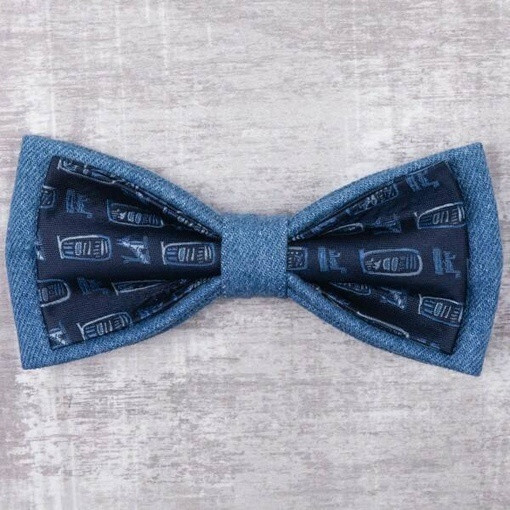 Кликните для увеличения изображения Аренда джинсовой бабочки с абстрактным узором для мужских костюмов