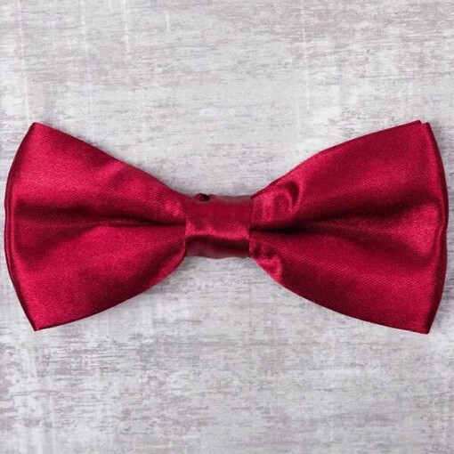 Кликните для увеличения изображения Аренда однотонной бордовой бабочки для мужских костюмов