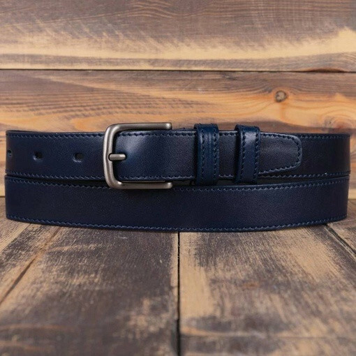 Кликните для увеличения изображения Прокат ремня синего цвета для мужских костюмов