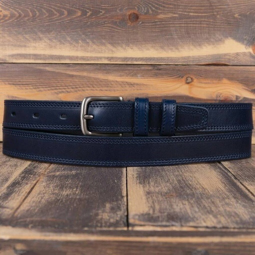 Кликните для увеличения изображения Аренда ремня синего цвета для мужского костюма