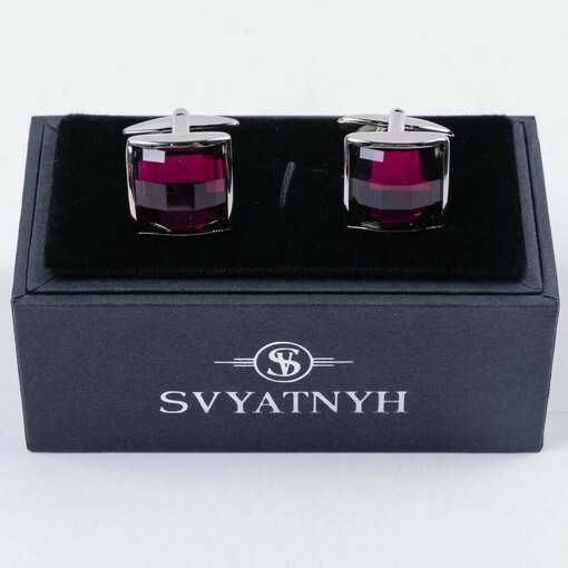 Кликните для увеличения изображения Аренда запонок пурпурно-розового цвета для мужских костюмов