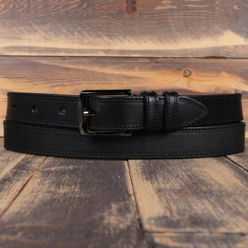 Кликните для увеличения изображения Прокат ремня черного цвета для мужских костюмов