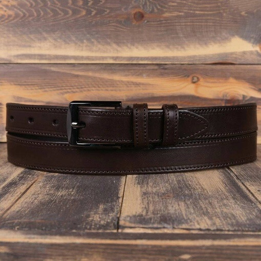 Кликните для увеличения изображения Прокат ремня коричневого цвета для мужских костюмов