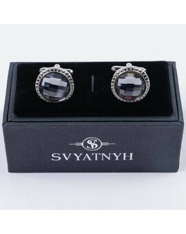 Прокат запонок круглой формы с вставками для мужских костюмов, изображение 1