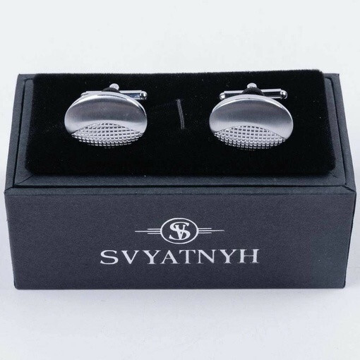 Кликните для увеличения изображения Прокат классических запонок овальной формы для мужских костюмов