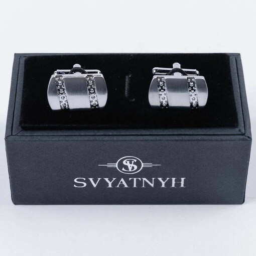 Кликните для увеличения изображения Прокат классических запонок с украшением для мужских костюмов