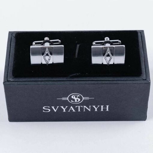 Кликните для увеличения изображения Аренда классических запонок с украшением для мужских костюмов