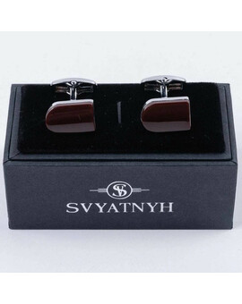 Аренда запонок с коричневой вставкой для мужских костюмов, изображение 1