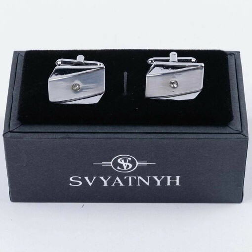 Кликните для увеличения изображения Арендовать классические запонки с украшением для мужского костюма