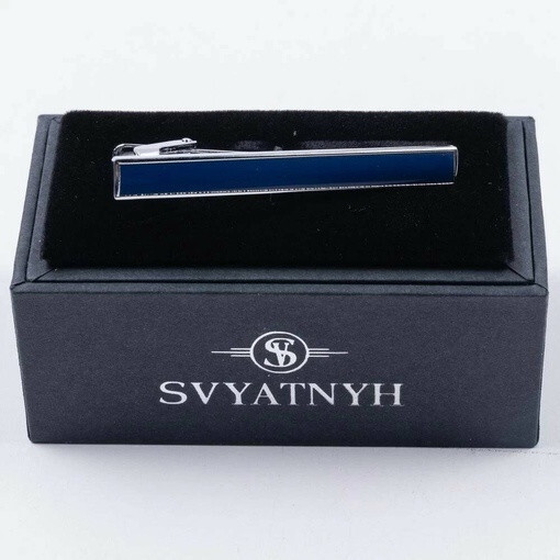 Кликните для увеличения изображения Аренда зажима с вставкой синего цвета для мужских костюмов