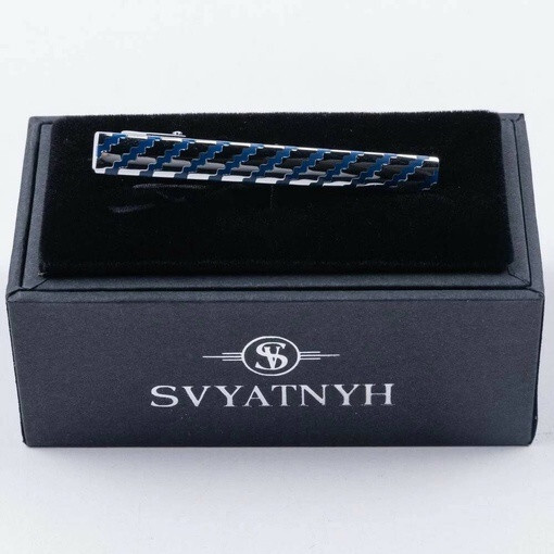 Кликните для увеличения изображения Аренда зажима с гравировкой синего цвета для мужских костюмов