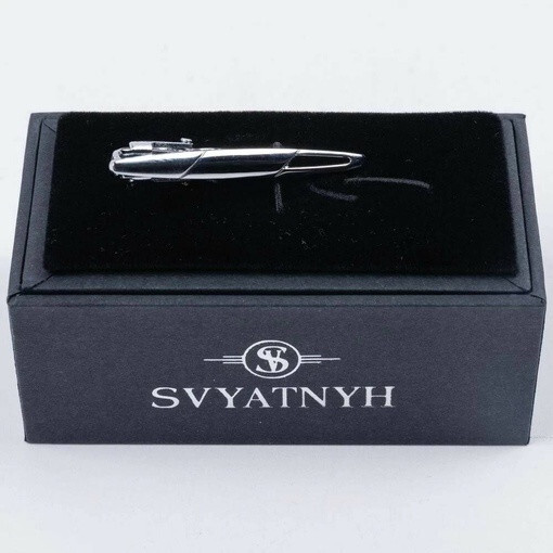 Кликните для увеличения изображения Аренда зажима с абстрактной формой и гравировкой для мужских костюмов