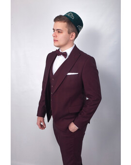 Мужской костюм бордового цвета в аренду, изображение 1